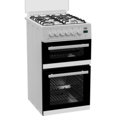 Beko EDG507W 50cm Double Oven Gas Cooker with Gas Hob - White